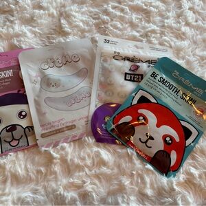Crème Shop Beary Bright Depuffing Skincare Mask - Pink and White